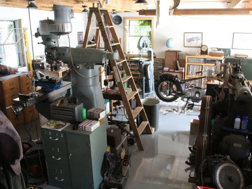 My glorious work shop with a Zundapp KS601 in there somewhere.